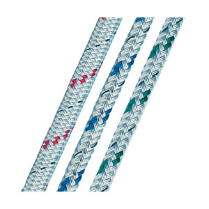 Doublebraid 10mm wit-blauw