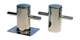 allpa RVS Bolder met voetplaat, Ø60mm, 95x120x120mm