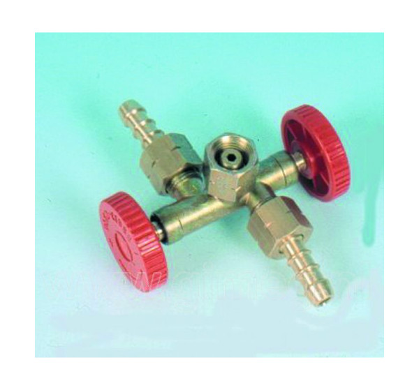 1x tweeweg aftakkraan 2 x 1-4 inch l