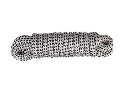 Landvast polyester wit-zwart 12mm 10m